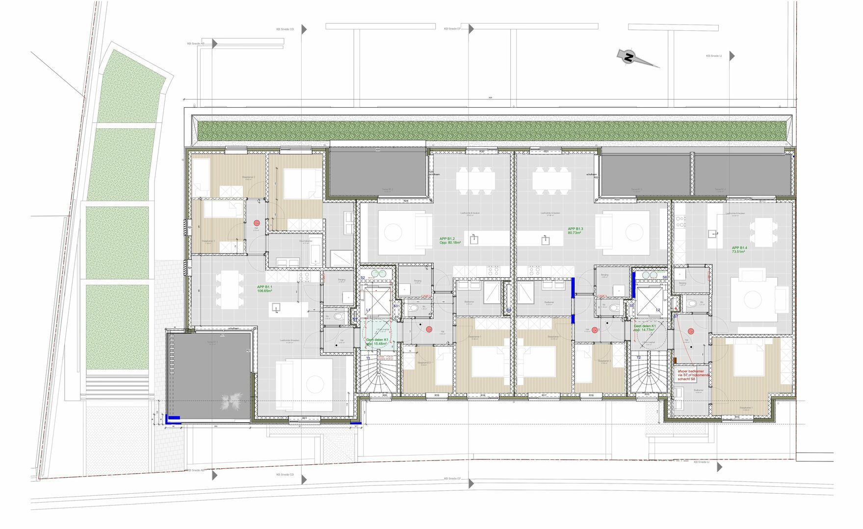 Overzichtsplan 1e verdieping Kleinebosweg